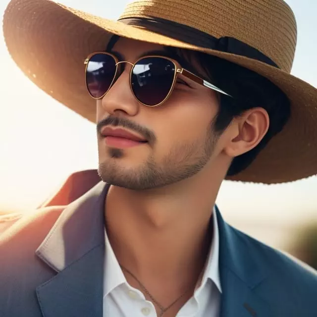 Hombre con gafas de sol y sombrero